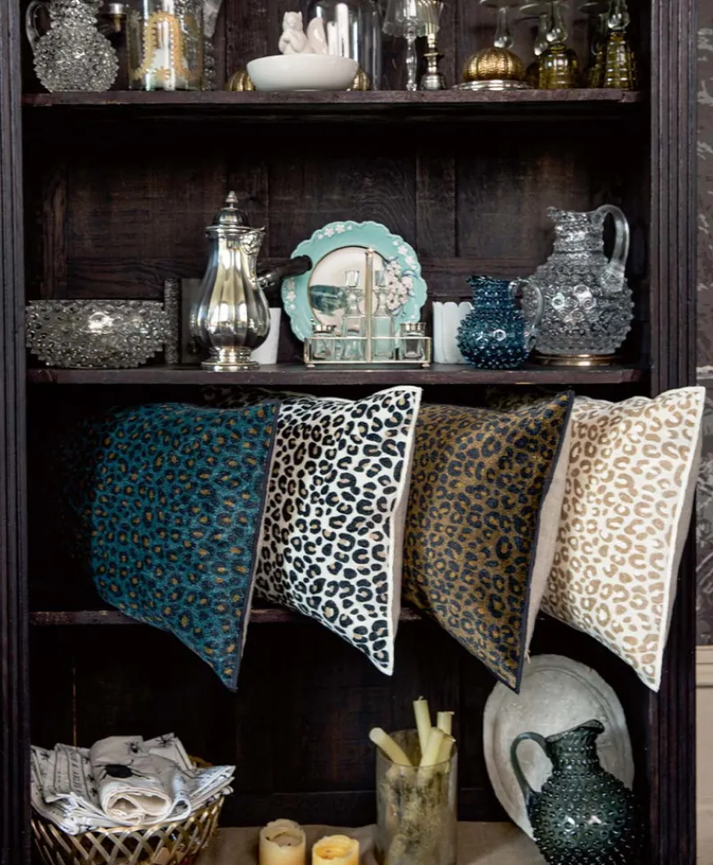 u00c9litis Kissen|Bedrucktes Samtkissen Fauve