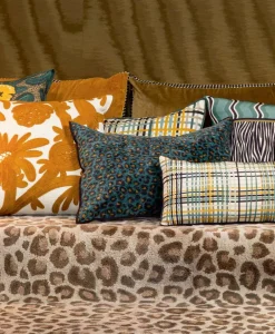 u00c9litis Kissen|Bedrucktes Samtkissen Fauve