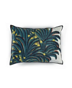 u00c9litis Kissen|Bedrucktes Samtkissen Oasis