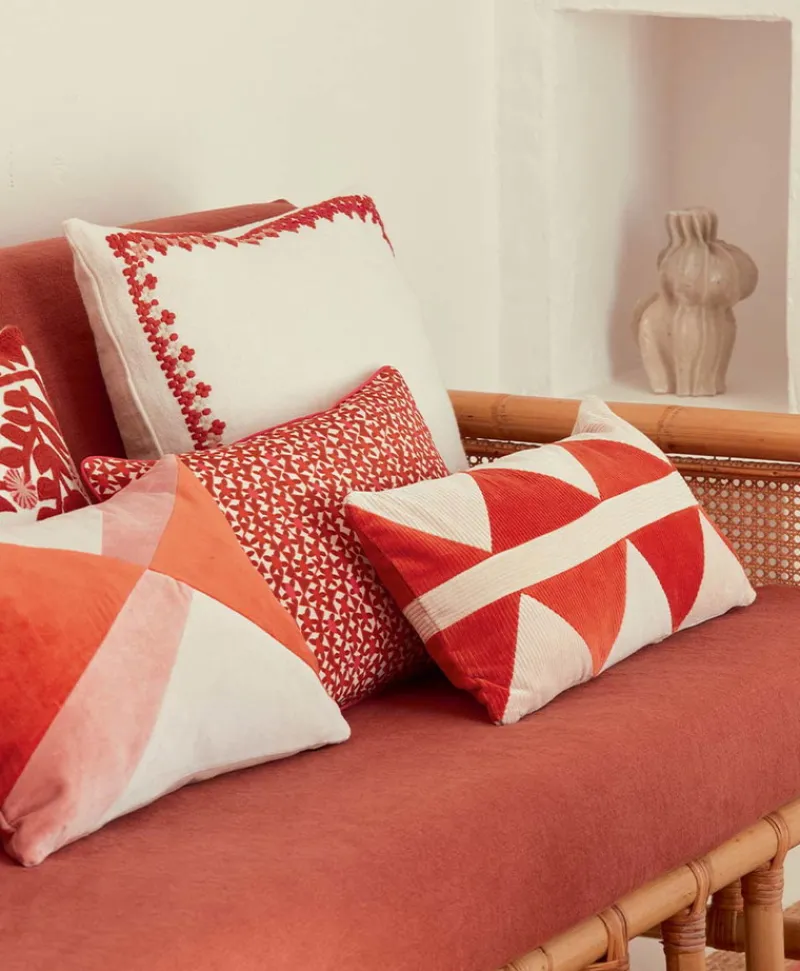 u00c9litis Kissen|Bedrucktes Seidenkissen Azteca