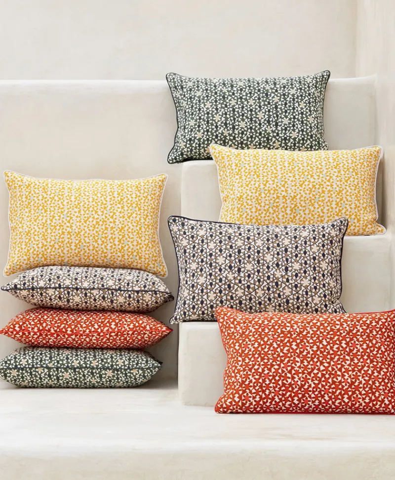 u00c9litis Kissen|Bedrucktes Seidenkissen Azteca