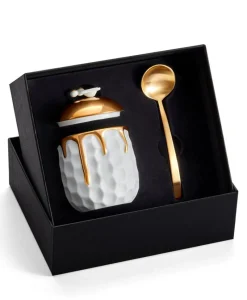 L'Objet Kaffee Und Tee|Küchenutensilien|Beehive Honigtopf mit Löffel