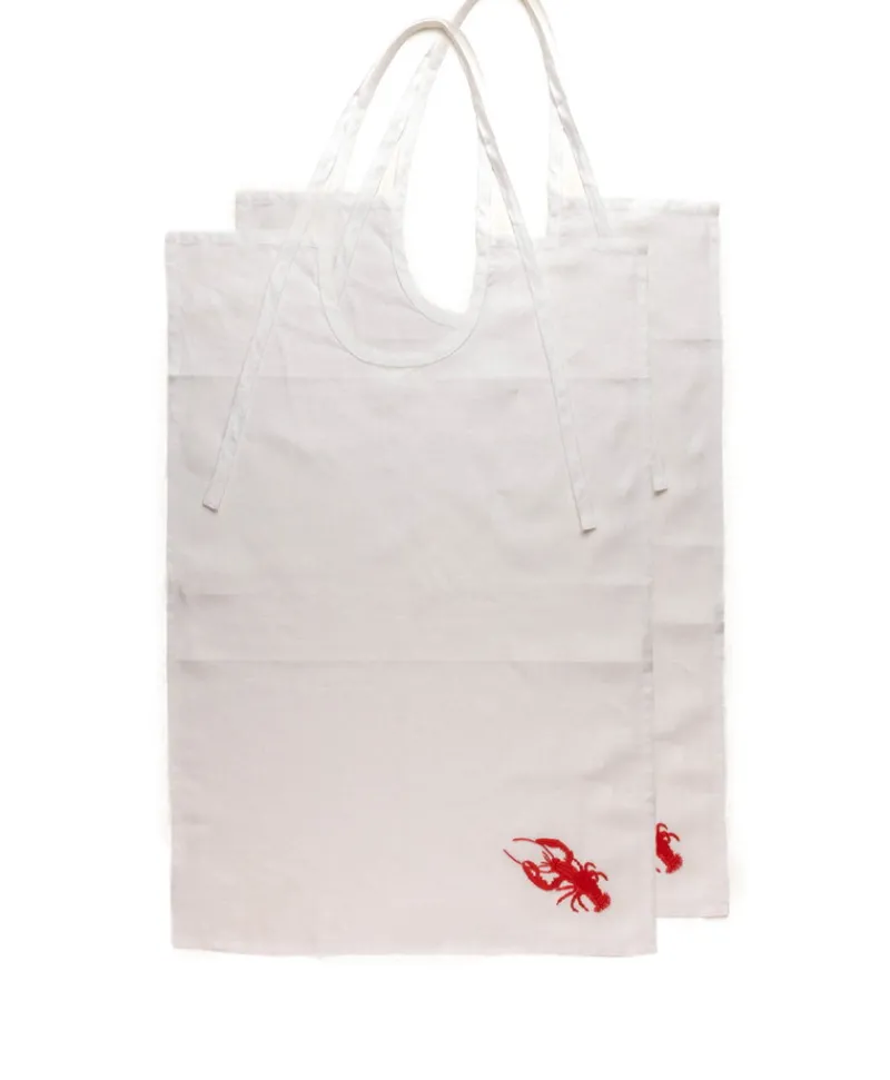 indradanush Tischwäsche|Servietten|Bestickte Hummer-Lätzchen