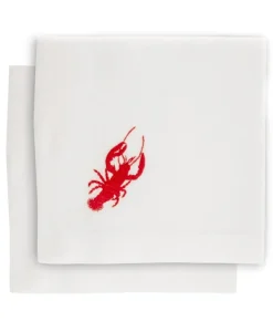 indradanush Grillen|Grillen|Bestickte Leinenservietten Hummer