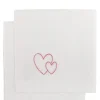 indradanush Tischwäsche|Servietten|Bestickte Leinenservietten Herzen