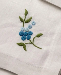 indradanush Tischwäsche|Servietten|Bestickte Leinenservietten Dolce Vita