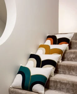 u00c9litis Kissen|Besticktes Leinenkissen Bridge