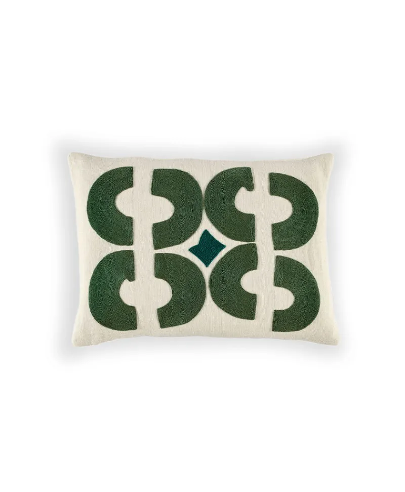 u00c9litis Kissen|Besticktes Leinenkissen Bahia