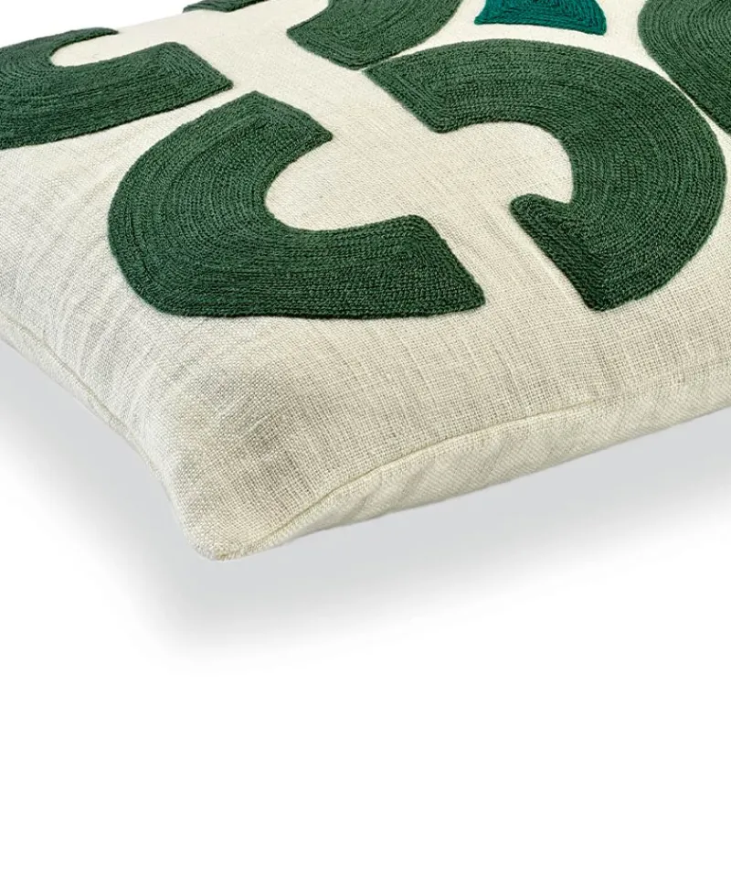 u00c9litis Kissen|Besticktes Leinenkissen Bahia