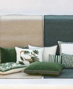 u00c9litis Kissen|Besticktes Leinenkissen Canopée