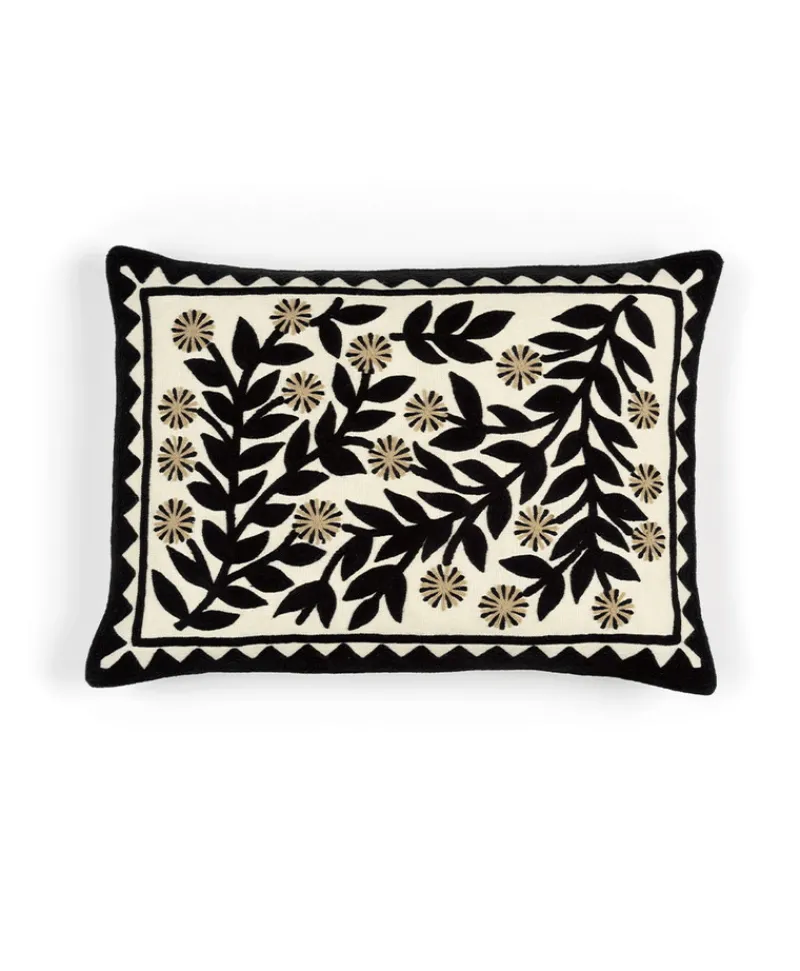 u00c9litis Kissen|Besticktes Leinenkissen Canopée