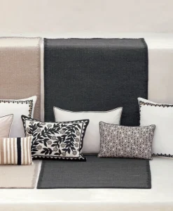 u00c9litis Kissen|Besticktes Leinenkissen Canopée