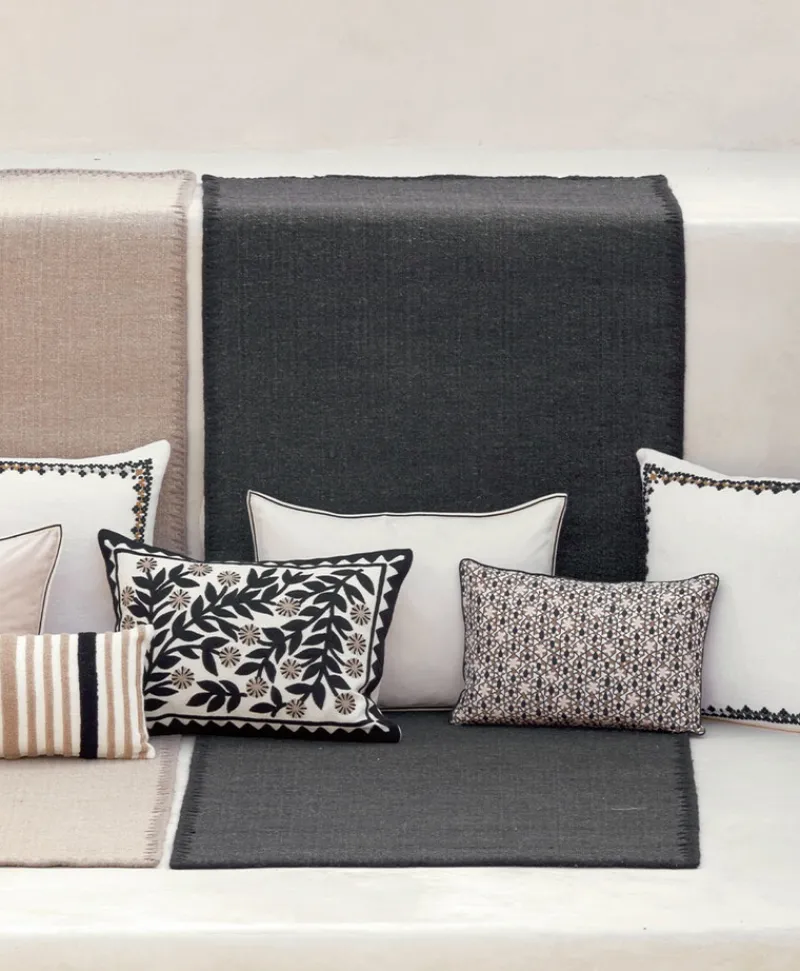 u00c9litis Kissen|Besticktes Leinenkissen Canopée