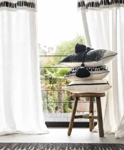 u00c9litis Kissen|Besticktes Leinenkissen Kea