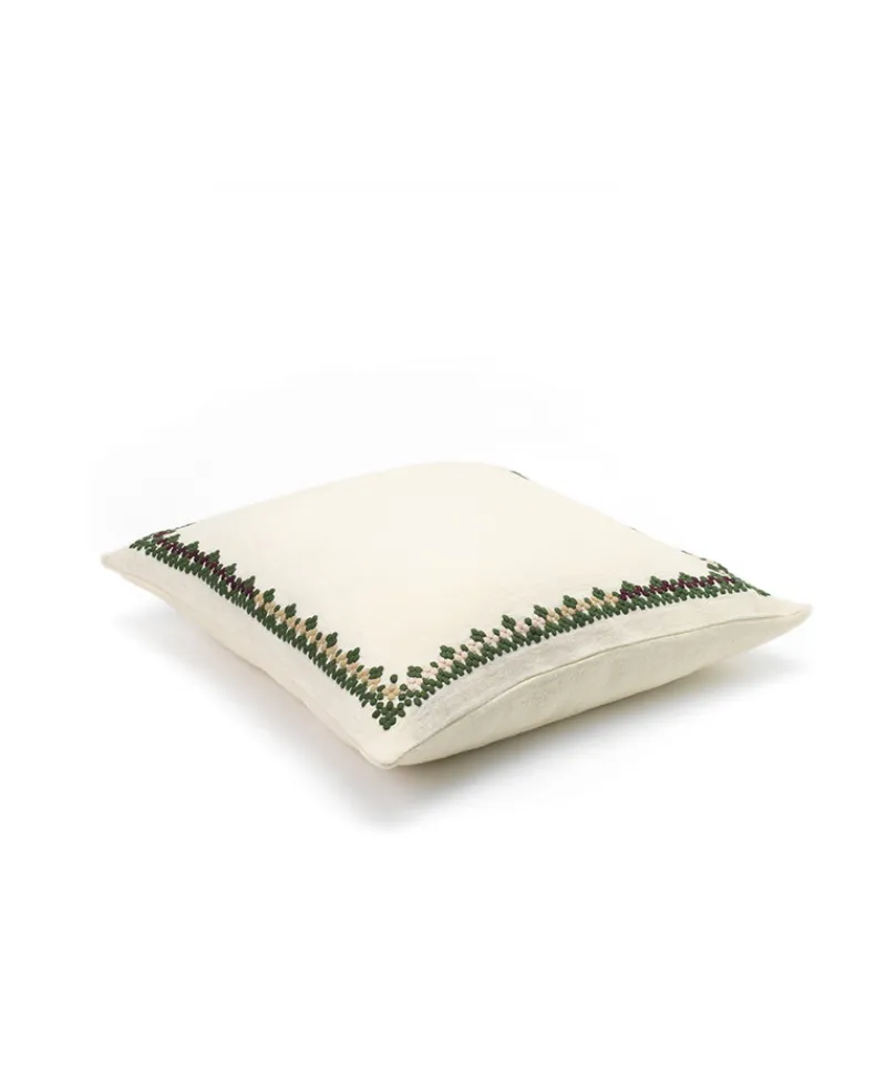u00c9litis Kissen|Besticktes Leinenkissen Maya
