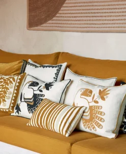 u00c9litis Kissen|Besticktes Leinenkissen Maya