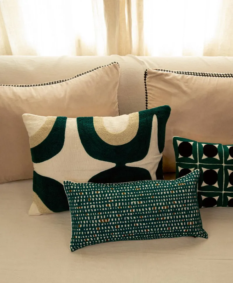 u00c9litis Kissen|Besticktes Leinenkissen Nirvana