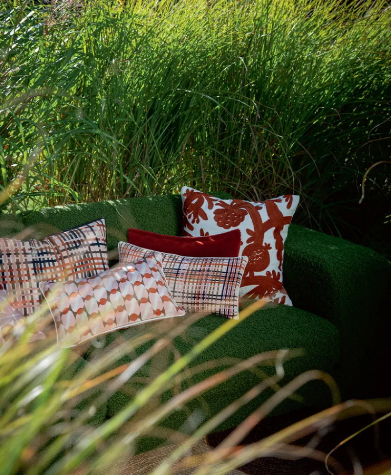 u00c9litis Kissen|Besticktes Leinenkissen Paradis