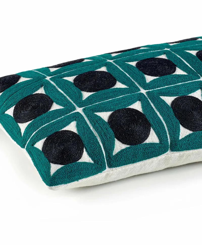 u00c9litis Kissen|Besticktes Leinenkissen Samsara