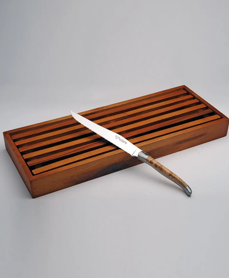 Laguiole en Aubrac Edles Handwerk|Schneidebretter|Brotmesser mit Brotschneidebrett Set