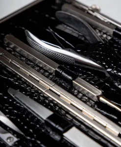 F. HAMMANN Reiseaccessoires|Maniküre Etuis|Croc Cowhide Manicure Frame L – Maniküre-Etui Kroko Kalbleder