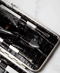 F. HAMMANN Reiseaccessoires|Maniküre Etuis|Croc Cowhide Manicure Frame L – Maniküre-Etui Kroko Kalbleder