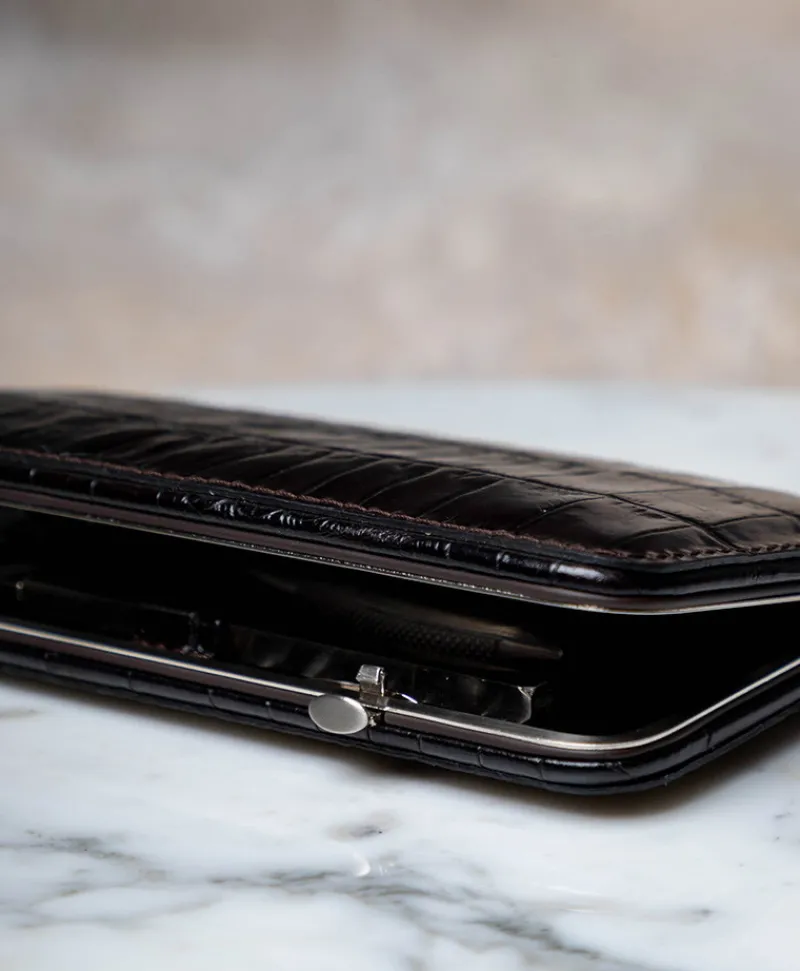 F. HAMMANN Reiseaccessoires|Maniküre Etuis|Croc Cowhide Manicure Frame L – Maniküre-Etui Kroko Kalbleder