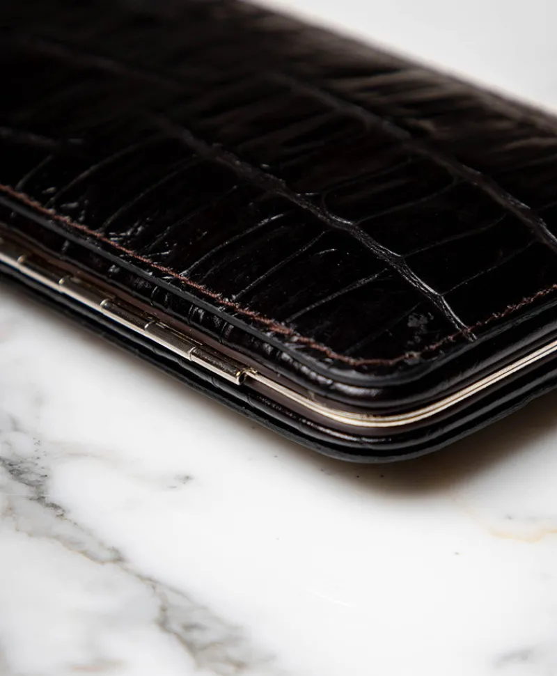 F. HAMMANN Reiseaccessoires|Maniküre Etuis|Croc Cowhide Manicure Frame L – Maniküre-Etui Kroko Kalbleder