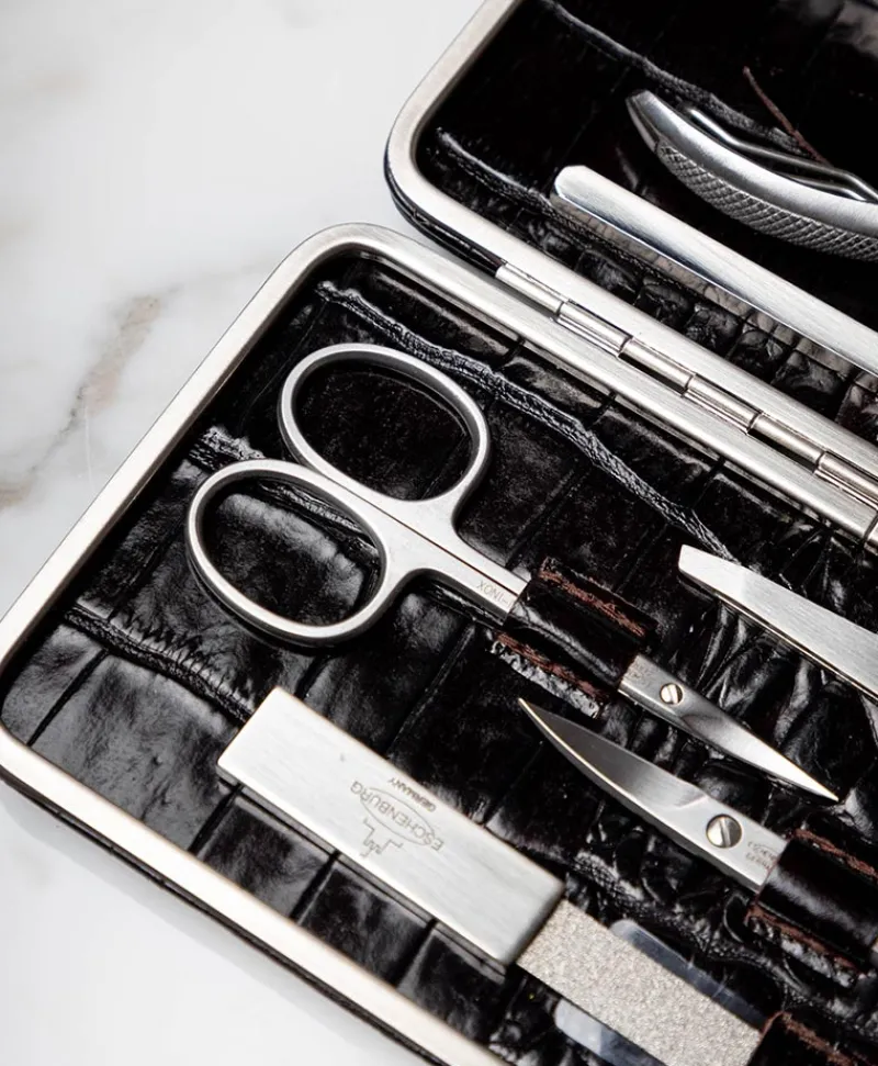 F. HAMMANN Reiseaccessoires|Maniküre Etuis|Croc Cowhide Manicure Frame L – Maniküre-Etui Kroko Kalbleder