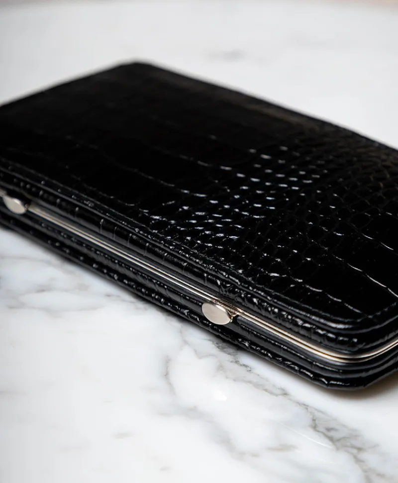 F. HAMMANN Reiseaccessoires|Maniküre Etuis|Croc Cowhide Manicure Frame L – Maniküre-Etui Kroko Kalbleder