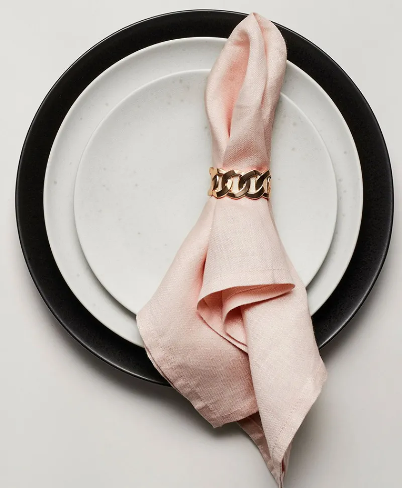 L'Objet Kaffee Und Tee|Tischwäsche|Cuban Link Serviettenringe 4er-Set