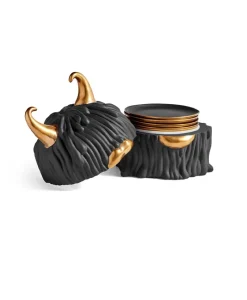 L'Objet Kaffee Und Tee|Porzellan|Haas Lynda Box und Teller-Set (4-teilig)