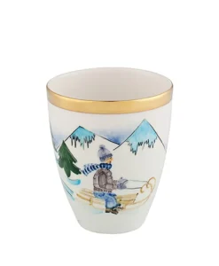 Sofina Porzellan Vasen|Handbemalte Porzellan Vase Rodler mit Goldrand