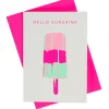 Pink Stories Papeterie|Handgedruckte Klappkarte "Eis am Stiel"