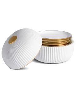 L'Objet Kaffee Und Tee|Porzellan|Ionic Box und Teller-Set (4-teilig)