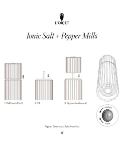 L'Objet Grillen|Grillen|Ionic Salz- und Pfeffermühle aus Eichenholz (2-teilig)
