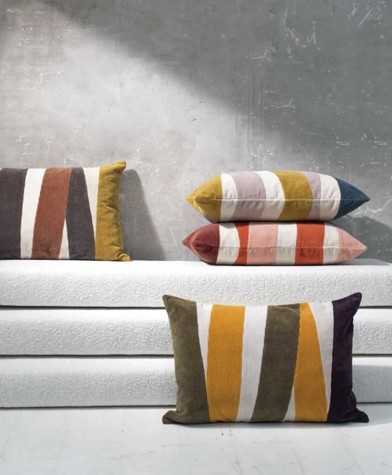 u00c9litis Kissen|Kord-Patchwork Kissen Naïs