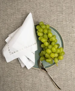 indradanush Tischwäsche|Servietten|Leinen Serviette doppelter Kreuzhohlsaum