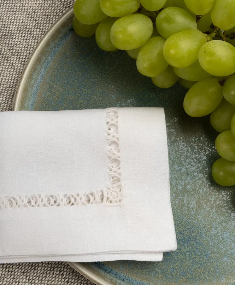 indradanush Tischwäsche|Servietten|Leinen Serviette doppelter Kreuzhohlsaum
