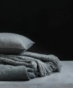 Luiz Decken Und Plaids|Plaid Thea mit Cashmerebouclé-Streifen und Fransen