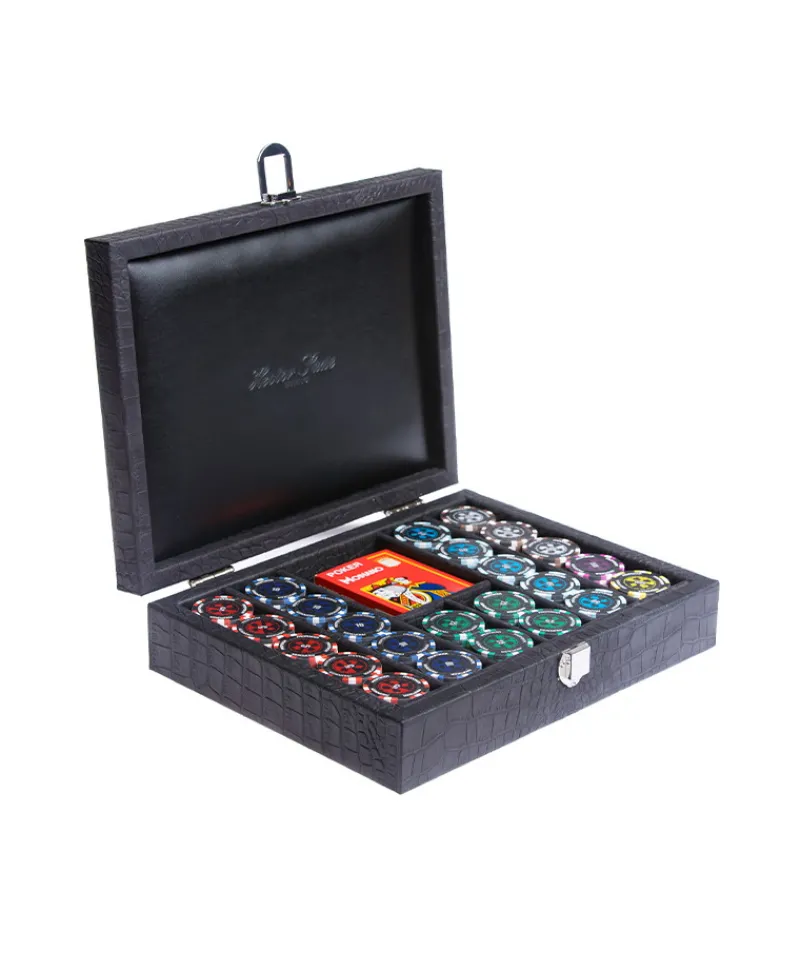 Hector Saxe Paris Edles Handwerk|Spiele|Poker-Set Alligator aus Leder