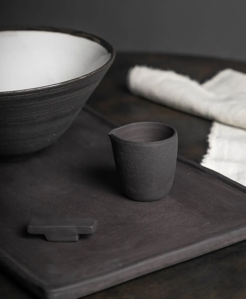 Ton Stein Gut Edles Handwerk|Keramik|Ramen Set “Schwarze Erde”