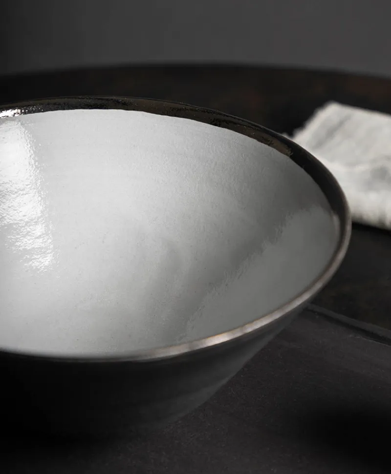 Ton Stein Gut Edles Handwerk|Keramik|Ramen Set “Schwarze Erde”