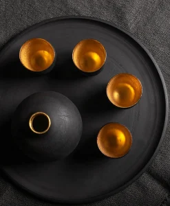 Ton Stein Gut Edles Handwerk|Tassen|Sake Set “Schwarze Erde”