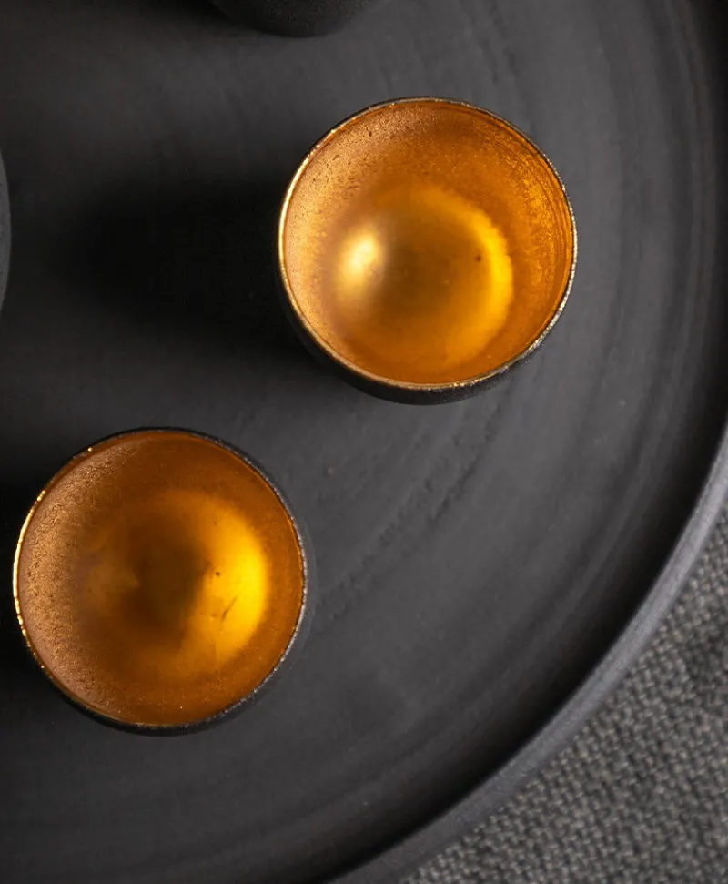 Ton Stein Gut Edles Handwerk|Tassen|Sake Set “Schwarze Erde”