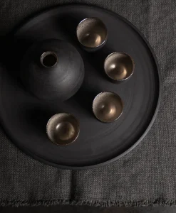 Ton Stein Gut Tassen|Asiatische Küche|Sake Set “Schwarze Erde”