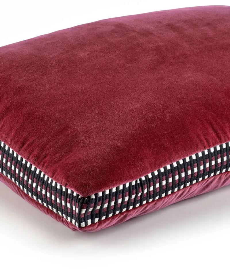 u00c9litis Kissen|Samtkissen Athena mit Paspelveredelung