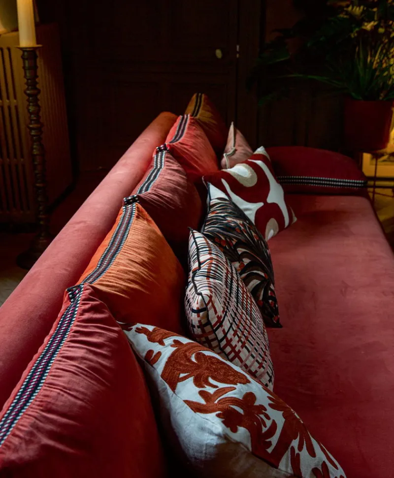 u00c9litis Kissen|Samtkissen Athena mit Paspelveredelung