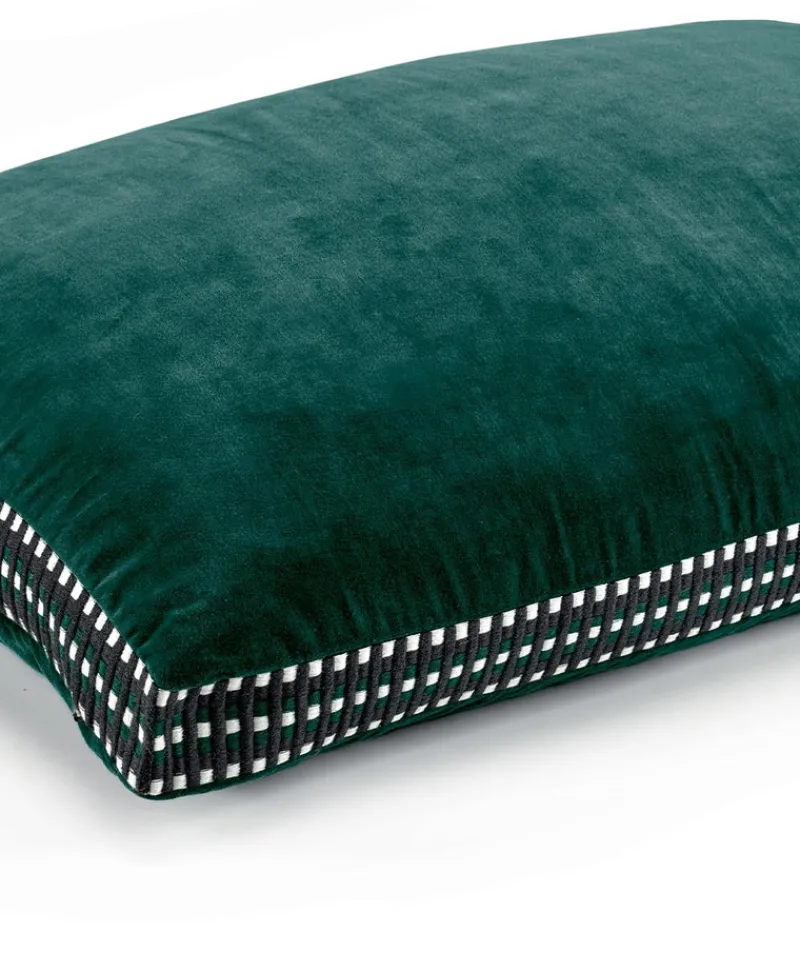 u00c9litis Kissen|Samtkissen Athena mit Paspelveredelung