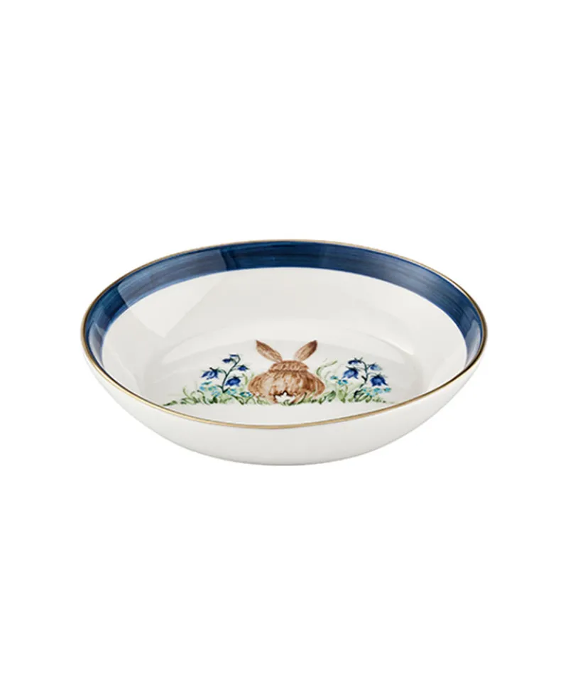 Sofina Porzellan Schalen|Schüsseln Und Schalen|Schale mit handbemaltem Ostermotiv-Osterhase blau mit Goldrand